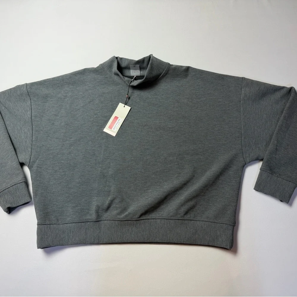 CALIA Women's Elevate Ottoman Funnel Pullover, Small, Dark Heather Grey - Picture 2 of 3